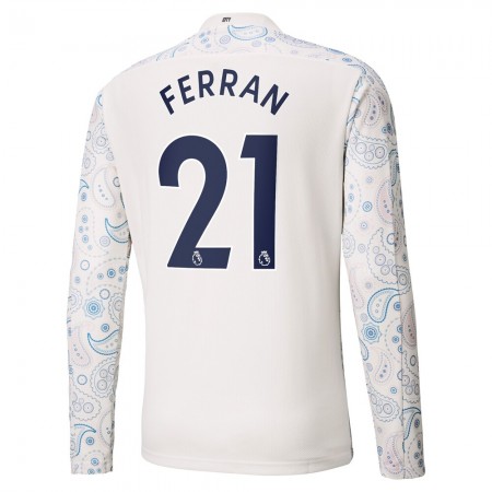 Fußballtrikots Manchester City Ferran Torres 21 2020-2021 Langarm Ausweichtrikot kaufen